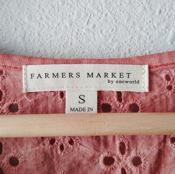 ONE WORLD Women's Eyelet Lace Blouse in Warm Rust - Picture 3 of 5